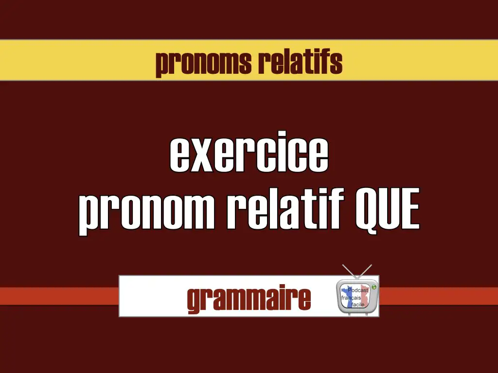 Pronom relatif que exercice FLE